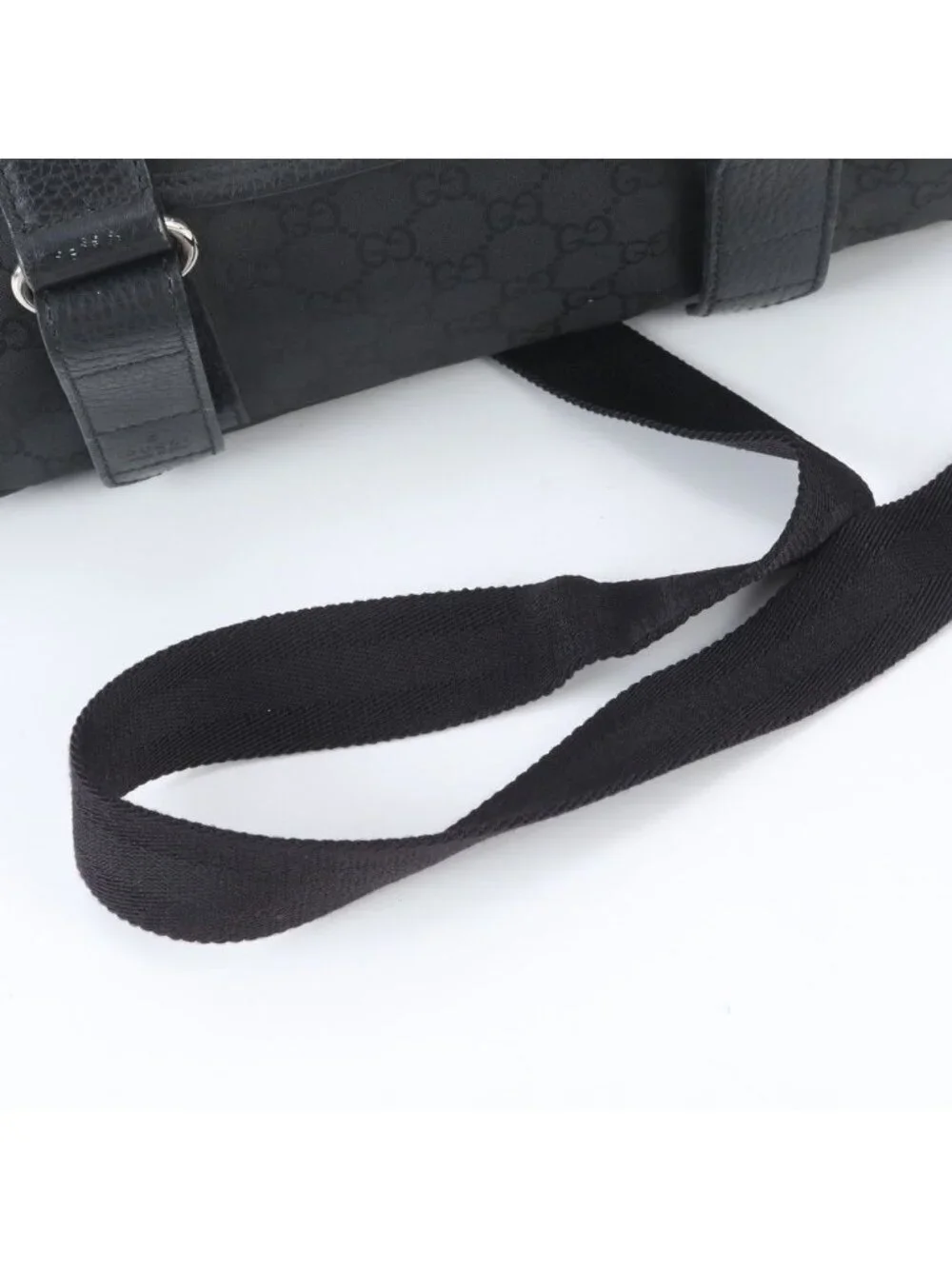 Gucci GG Canvas Leather Shoulder Bag Crossbody Messenger Black